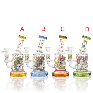 6.5" Unicorn Magic Puff Cylindrical Water Pipe - [RG130]