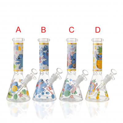 10" Fun Toon Style Beaker Water Pipe - A - Glow in the Dark [RG136]