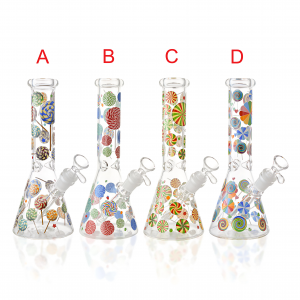 10" Candy Cloud Beaker Water Pipe - Glow in the Dark [RG140]