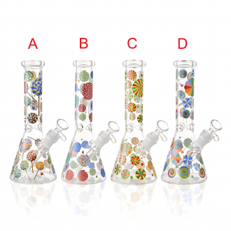 10" Candy Cloud Beaker Water Pipe - Glow in the Dark [RG140]