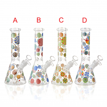 10" Candy Cloud Beaker Water Pipe - Glow in the Dark [RG140]
