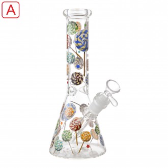 10" Candy Cloud Beaker Water Pipe - Glow in the Dark [RG140]