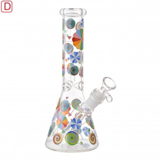 10" Candy Cloud Beaker Water Pipe - Glow in the Dark [RG140]