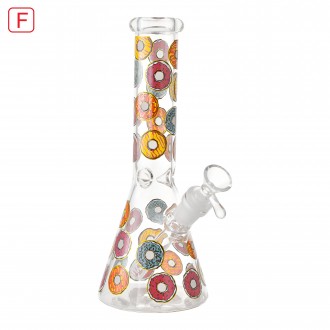10" Donut Obsession Beaker Water Pipe - Glow in the Dark [RG141]