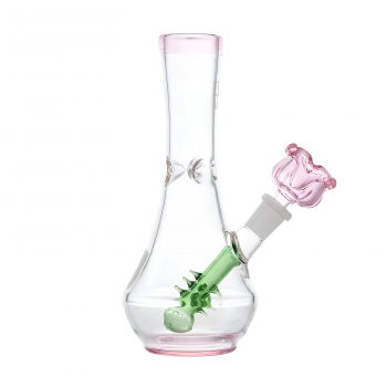 HEMPER - 7.5" Happy Cactus Stem Water Pipe with Rosebud Bowl 