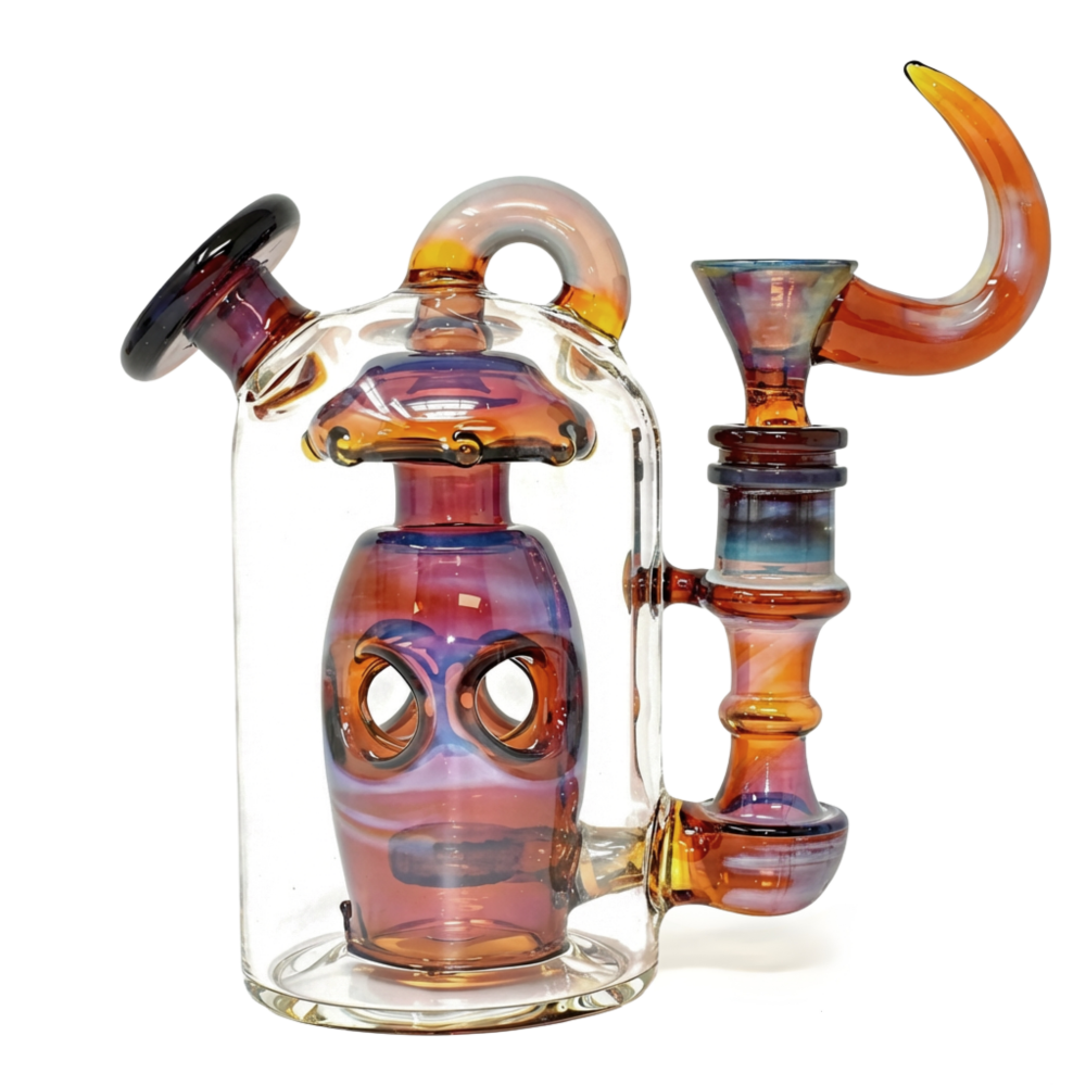 6 inch horn and skull showerhead perc recycler glass water pipe assorted colors