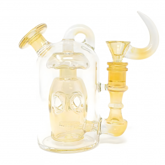 6" Horn & Skull Showerhead Perc Recycler Water Pipe – Assorted Colors
