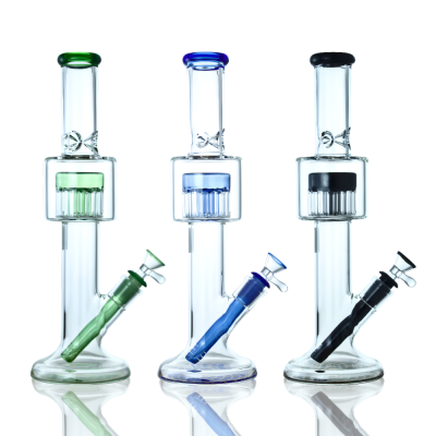 13" High Flow Tree Perc Straight Tube Water Pipe – Assorted Colors