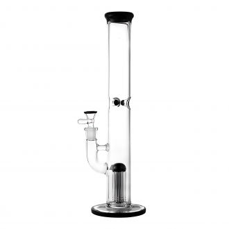 14" Color Accent Tree Perc Straight Tube Glass Water Pipe