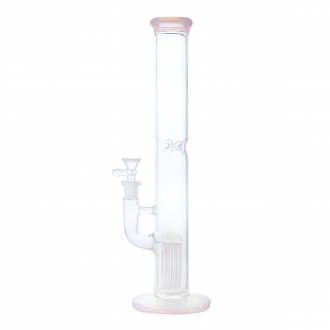 14" Color Accent Tree Perc Straight Tube Glass Water Pipe
