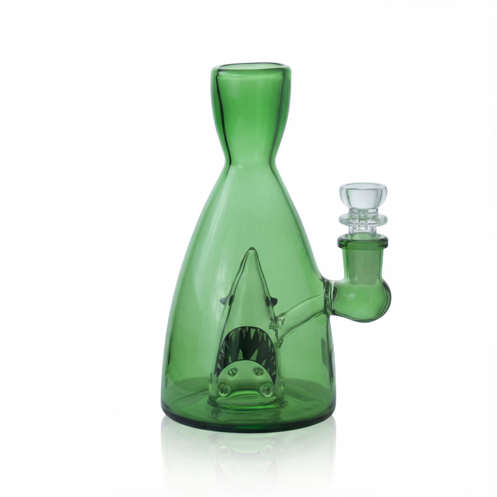6 inch pear shaped shark showerhead perc glass water pipe