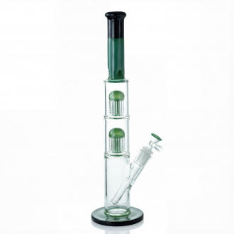 15.5" Double Tree Perc Straight Tube Water Pipe