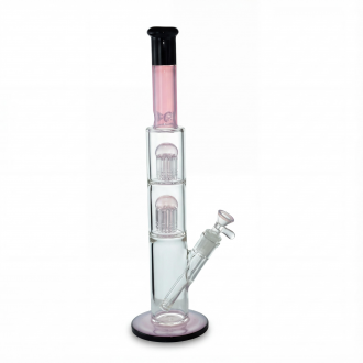 15.5" Double Tree Perc Straight Tube Water Pipe