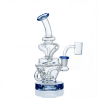 7" Curvy Loop Showerhead Perc Recycler Water Pipe