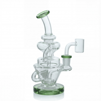 7" Curvy Loop Showerhead Perc Recycler Water Pipe