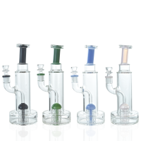 9" Cylindrical Reinforced Tree Perc Water Pipe - Assorted Colors