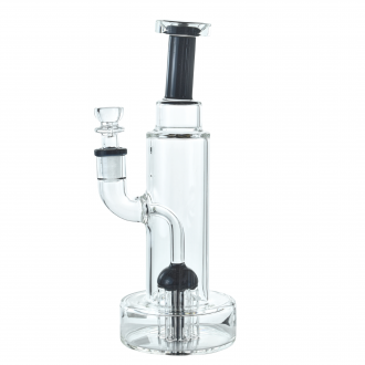 9" Cylindrical Reinforced Tree Perc Water Pipe - Assorted Colors
