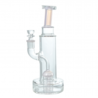 9" Cylindrical Reinforced Tree Perc Water Pipe - Assorted Colors