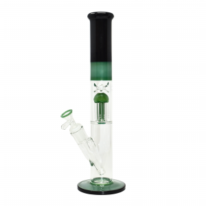 14" Dual Color Straight Tree Perc Water Pipe | Skygate Wholesale
