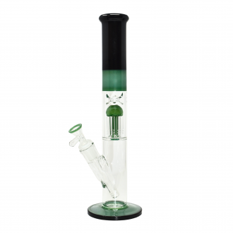 14" Dual Color Straight Tree Perc Water Pip
