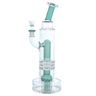11" Reinforced Dual Perc Water Pipe – Assorted Colors