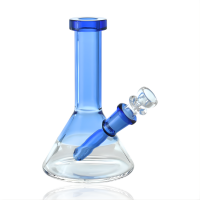 6" Portable Half Colored Beaker Water Pipe w/ Bowl & Banger