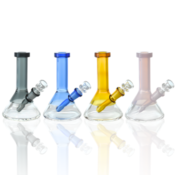 6" Portable Half Colored Beaker Water Pipe w/ Bowl & Banger