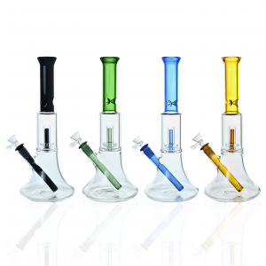 12.5 inch colored neck matrix perc beaker glass water pipe
