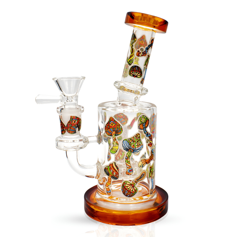 7" Colorful Psychedelic Mushroom Decal Water Pipe
