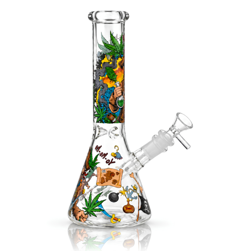 10" Pirates & Nautical Decal Beaker Water Pipe
