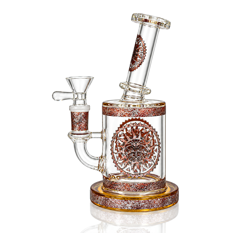 6.5" Tiki-Etched Mini Water Pipe