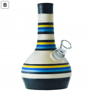 8" Striped Sandstone Ceramic Water Pipe