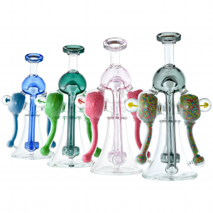 7.5" Sphereo Showerhead Perc Recycler Water Pipe - Glow in the Dark - Durable Glass with Optimal Filtration