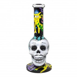 10.5" Monster Graphics Spooky Skull Water Pipe