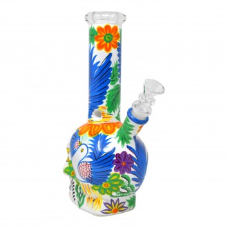 9" Sugar Skull Oasis - Tropical Water Pipe