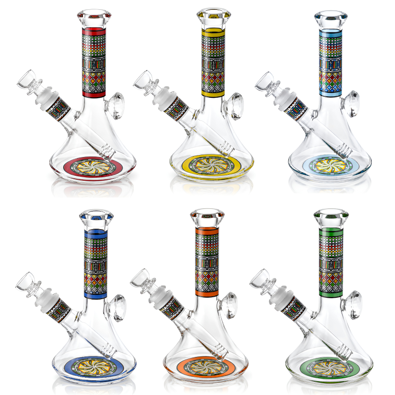 7" Mosaic Graffiti Diamond Beaker Water Pipe