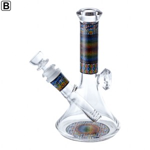 7" Mosaic Toon Diamond Beaker Water Pipe - Unique Mosaic Design with Smooth Filtration