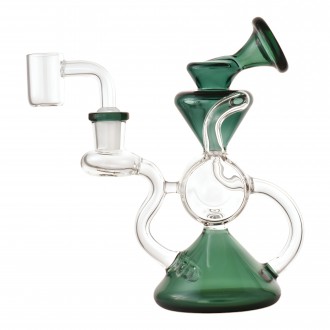 6" Hourglass Drum Chamber Recycler Water Pipe - [RG93]