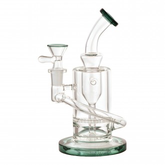 7" Curved Neck Honeycomb Perc Recycler Water Pipe