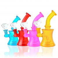 6" Curved Cylindrical Body Showerhead Perc Water Pipe - Assorted [RJA187]