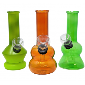 5" Frosted Color Double Shade GOR Water Pipe - [RJA67]