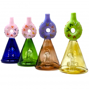 6" Assorted Colors Donut Art Shower Head Perc Water Pipe [RJA83]