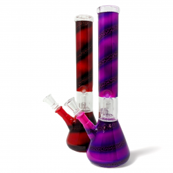 12" Vibrant Spiral Art Single Dome Perc Water Pipe assorted colors - [RKD29]