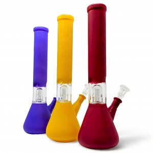 12" Frosted Color Single Dome Perc Water Pipe - [RKD32]