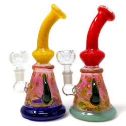 10" Gold Fumed W/ Single Horn Water Pipe - [RKD56]