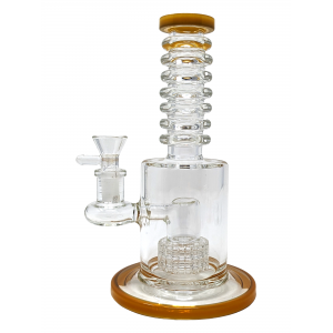 8.5'' Multi Rim Work Matrix Perc Water Pipe - AMBER [RPWAT0038]