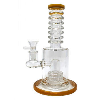 8.5'' Multi Rim Work Matrix Perc Water Pipe - AMBER [RPWAT0038]