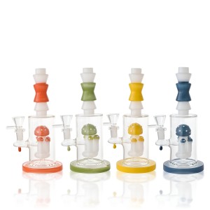 9" Multi Mushroom Perc Cylindrical Water Pipe