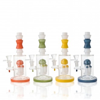 9" Multi Mushroom Perc Cylindrical Water Pipe
