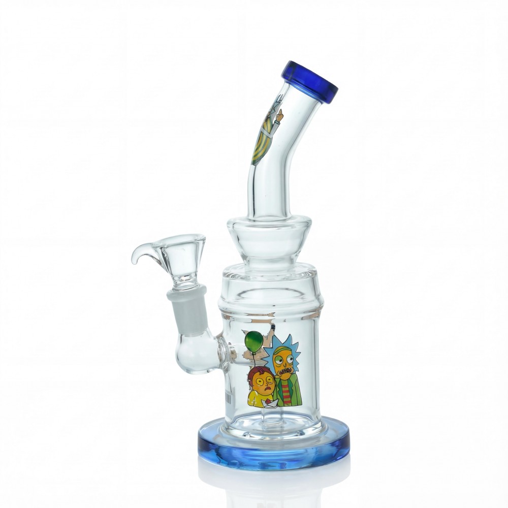 8 inch decal art inline glass water pipe assorted designs